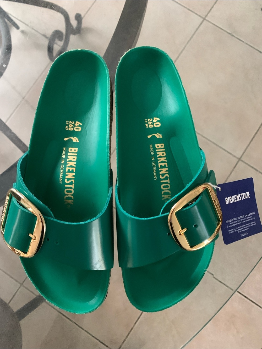 Birkenstock Women’s Madrid Big Buckle leather slide NWT